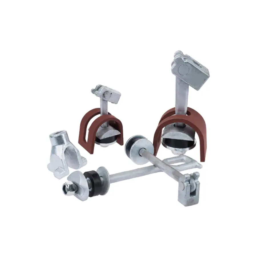 A set of cargo access fittings on a white background.