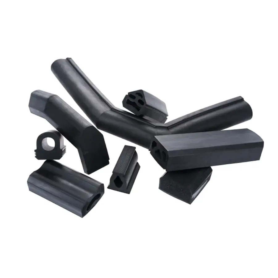 A black plastic pipe with a black cap on it.