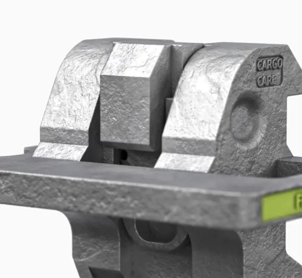 Close up of Cargo Care Solutions' Fully Automatic Twistlock Spring-assisted mechanism